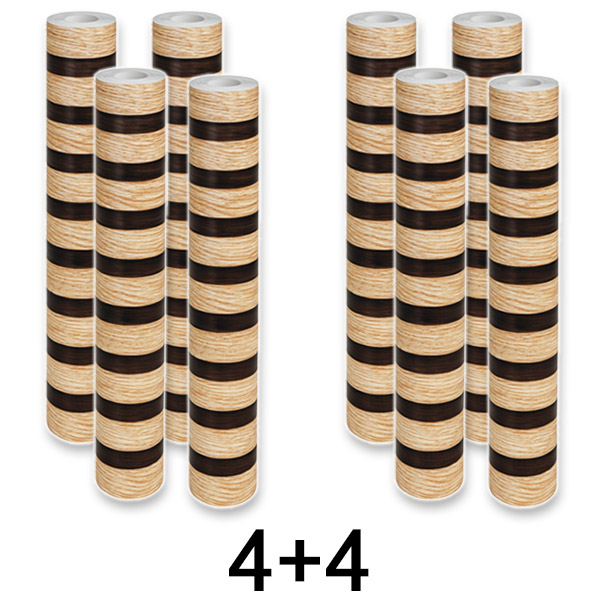 4x Holzoptik-Wandaufkleber – 300 x 45 cm, PVC, abziehen und aufkleben | LINEWALL 1+1 GRATIS