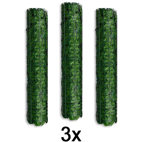 3x Sichtschutzwand mit künstlichen Blättern | LEAFPANEL