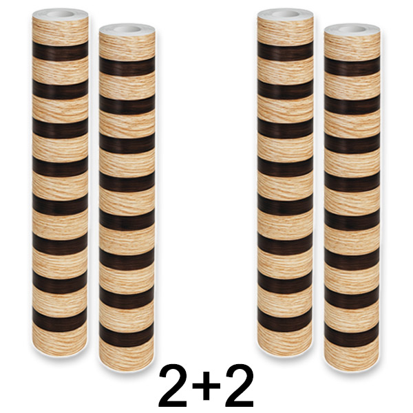 2x Holzoptik-Wandaufkleber – 300 x 45 cm, PVC, abziehen und aufkleben | LINEWALL 1+1 GRATIS