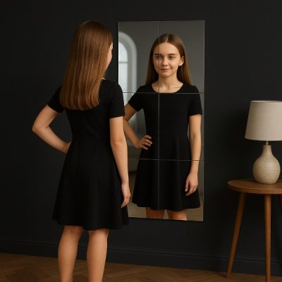 Selbstklebende Spiegel mit HD-Klarheit (4 Stück, 30x30cm) | MIRRAZE