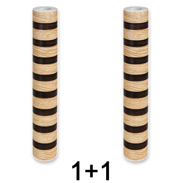 1x Holzoptik-Wandaufkleber – 300 x 45 cm, PVC, abziehen und aufkleben | LINEWALL 1+1 GRATIS