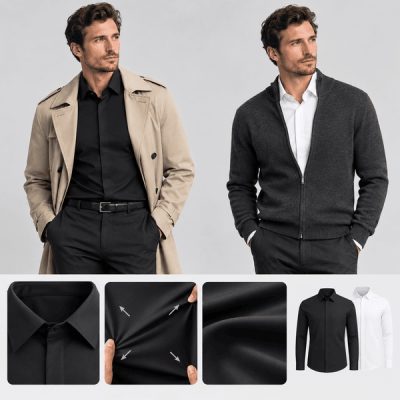 Herren-Stretch-Hemd mit langen Ärmeln und knitterfrei | BRILLSHIRT